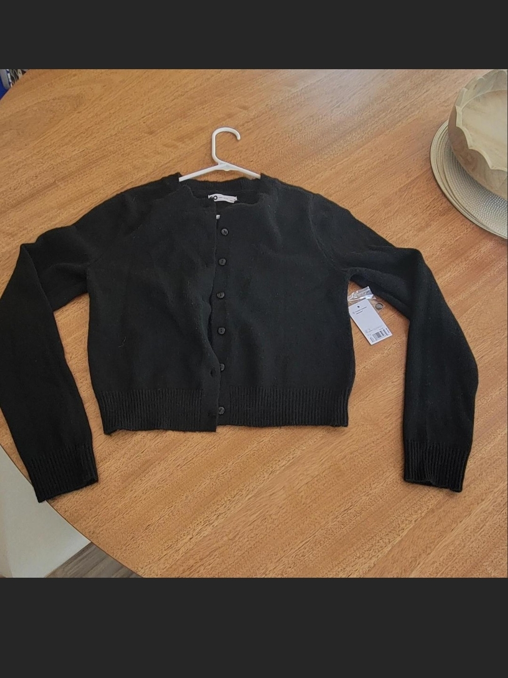 SO Black Cropped Button Cardigan